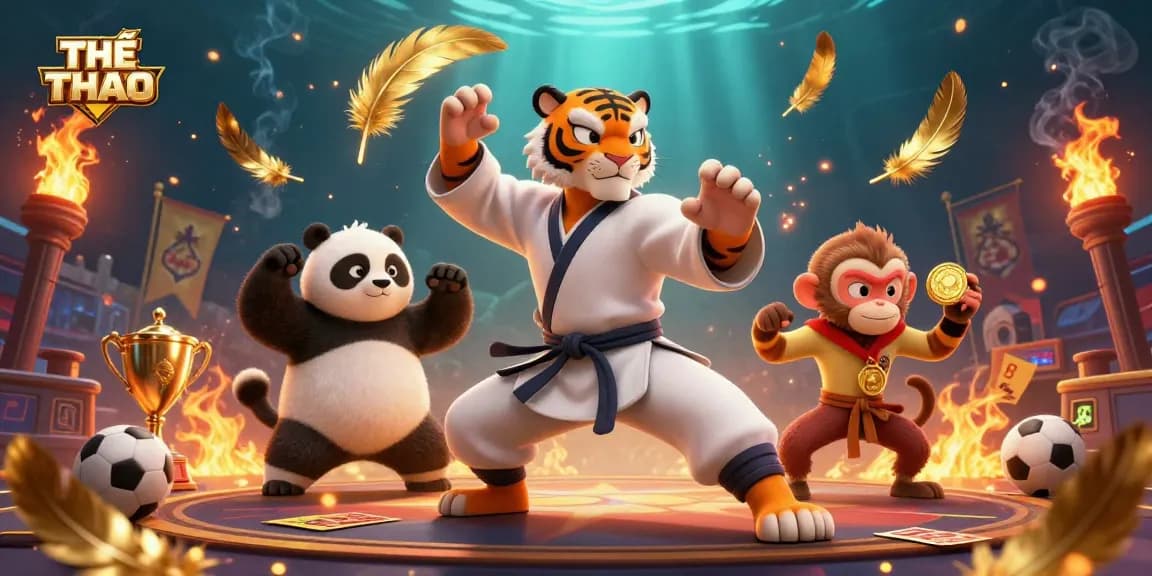 Engage with THỂ THAO sports betting strategies in a vibrant, action-packed scene featuring playful characters.