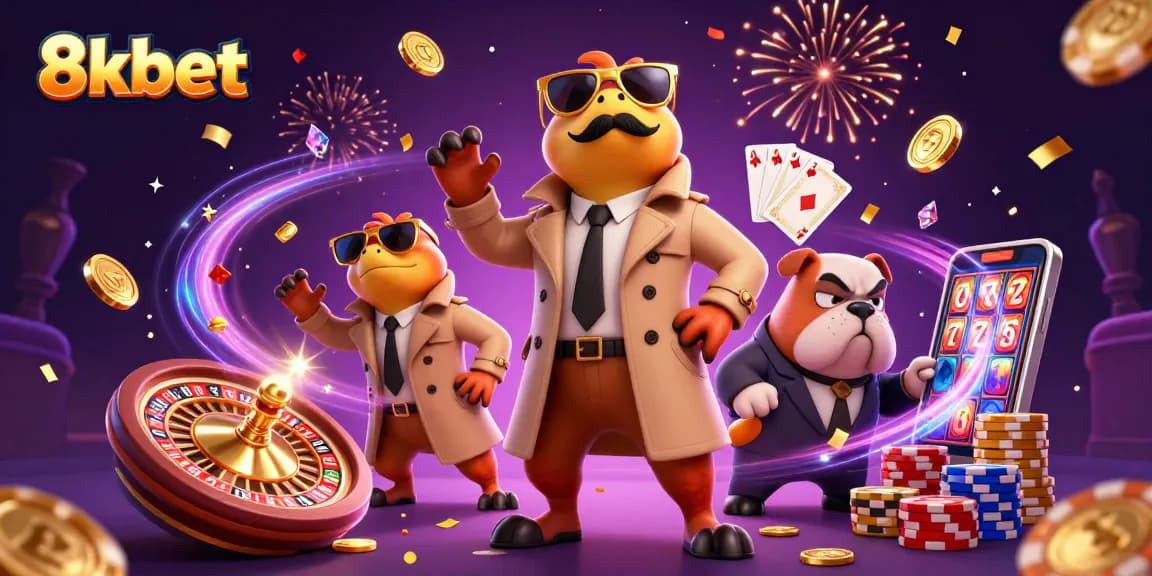 Bet big at 8xbet casino with raptors humorously entering a VIP lounge.