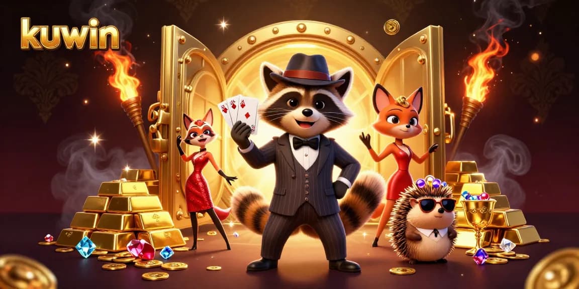 Kuwin players enjoy a vibrant casino scene featuring character interactions and treasures.