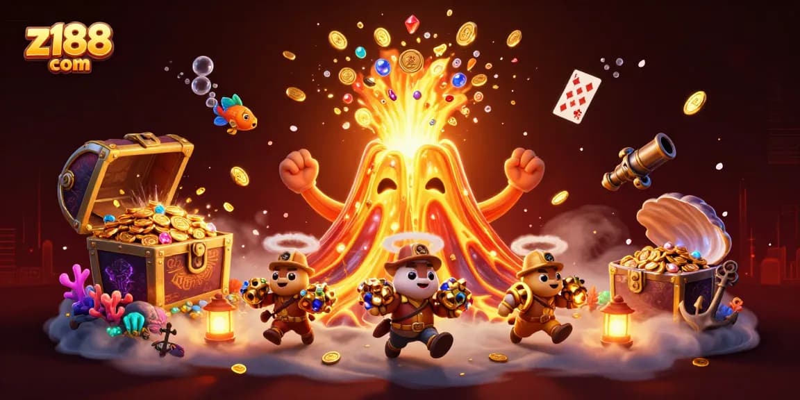 Win big at z188 com with a dynamic scene of treasure-filled adventures and gaming excitement!
