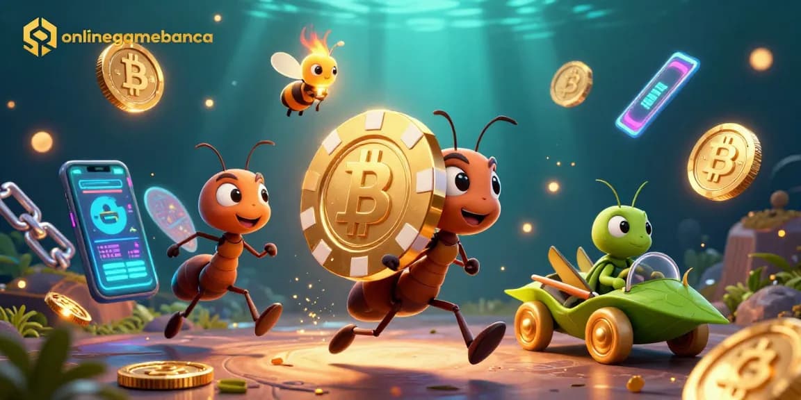 Engage in thrilling gaming at onlinegamebanca with a vibrant 3D heist scene featuring playful characters.