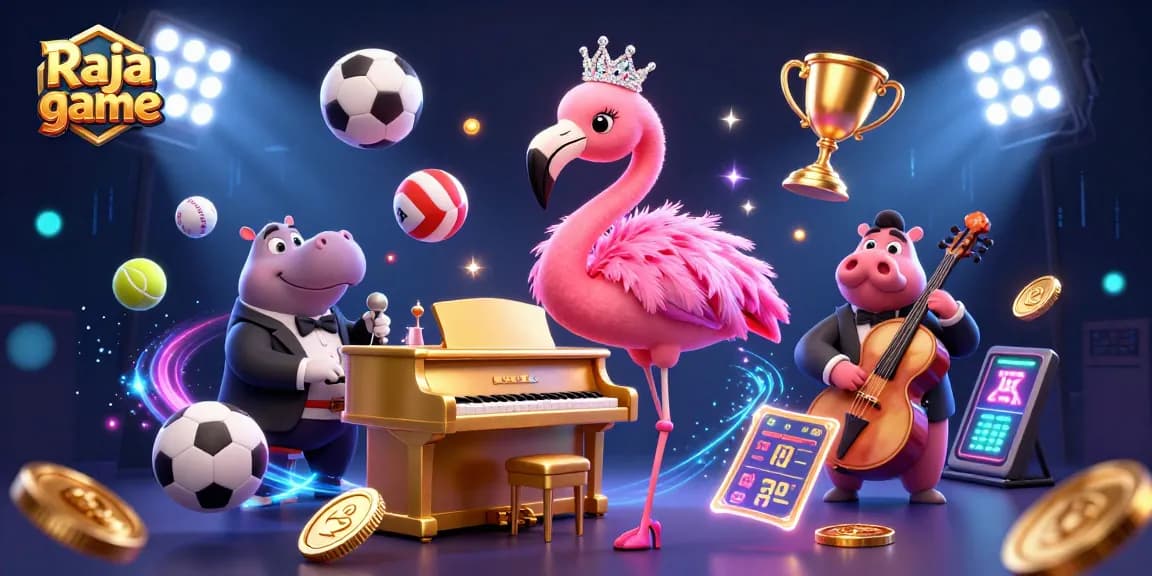 Engage in the thrilling Raja game experience with colorful characters and dynamic gambling elements.