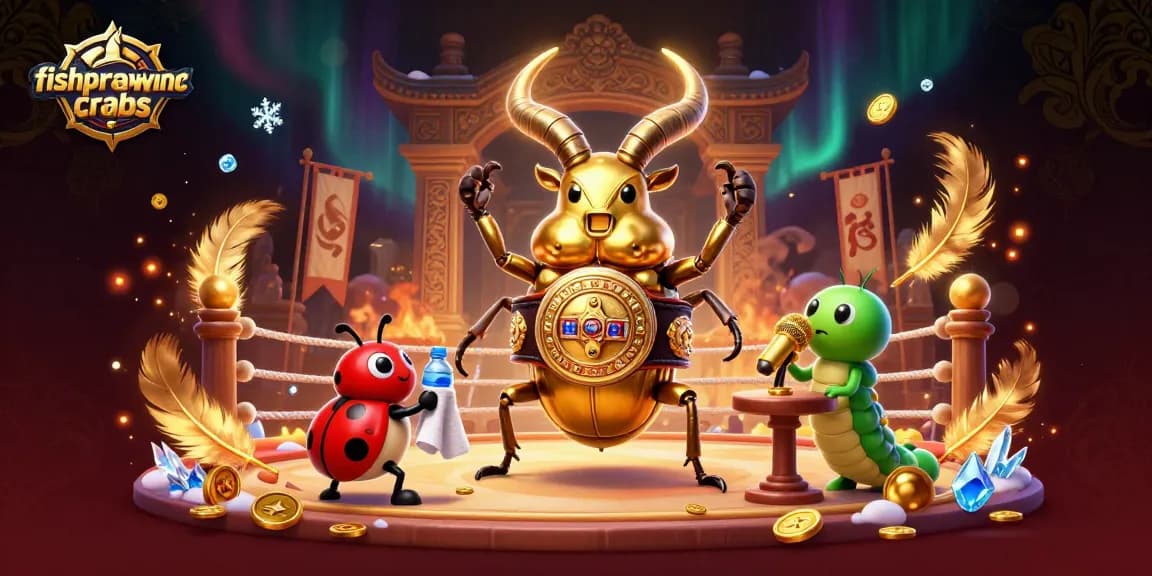 Experience intense fishprawncrabs battles with cartoon beetles and immersive casino elements