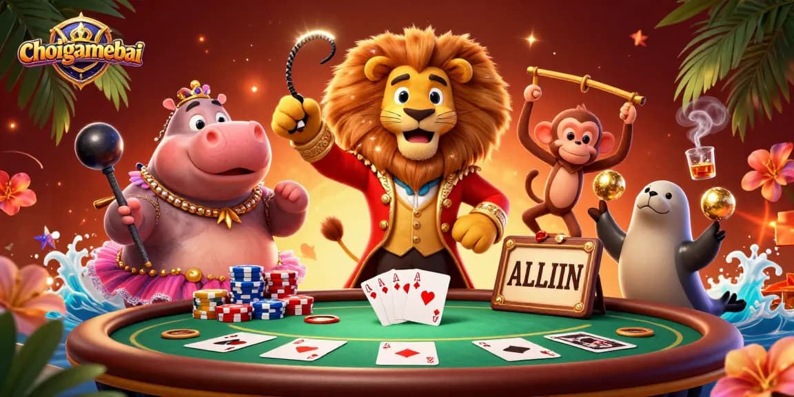 Engage in thrilling poker action at choigamebai with vibrant characters and dynamic gameplay elements.