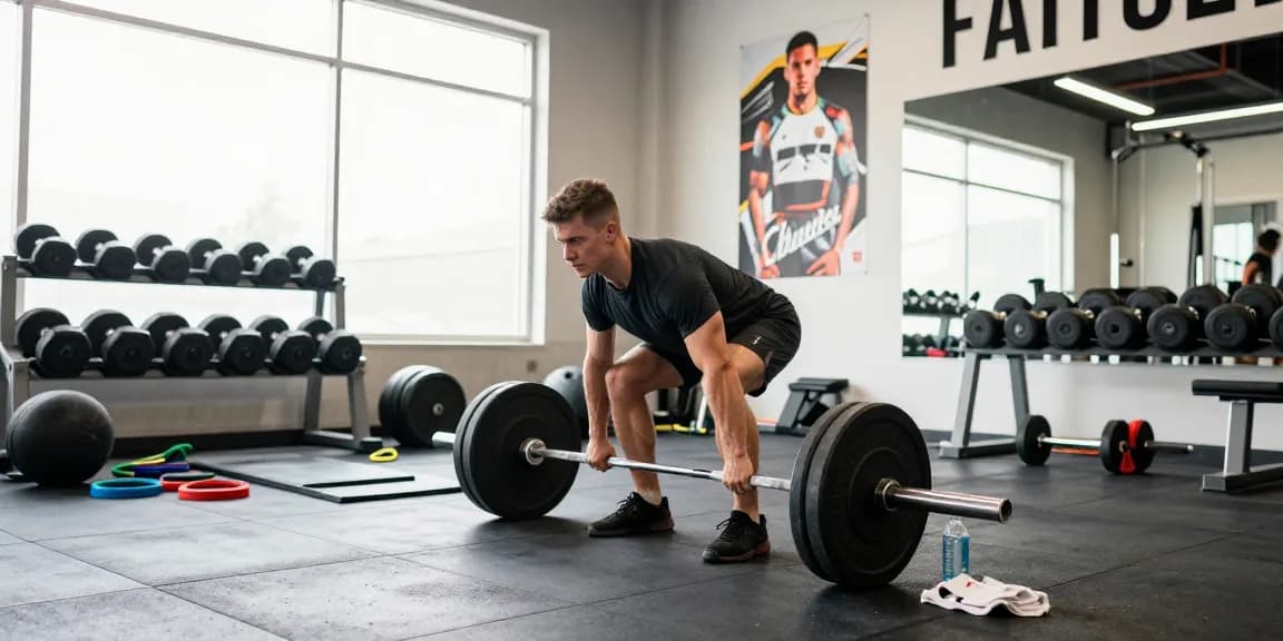 Athletic individual at Astera Shop fitness gym, lifting weights with dedicated focus, embodying health and strength.