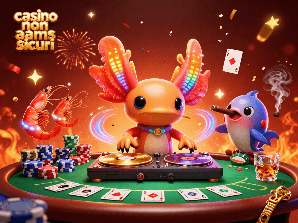 Gioca nei migliori casino non aams sicuri con un DJ axolotl e un'atmosfera vibrante e festiva.