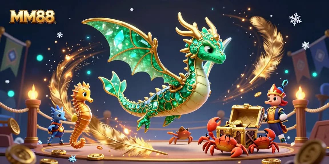 Experience exhilarating gambling with MM88 through a vibrant 3D scene packed with excitement and treasures