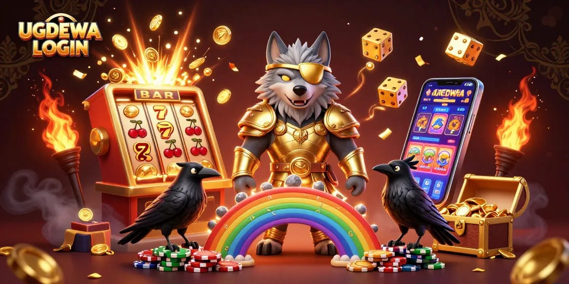 Experience exciting gameplay with UGDEWA LOGIN, showcasing a dynamic scene full of vibrant casino action and characters.