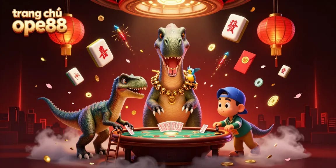 Engage in thrilling action at trang chủ ope88 with vibrant casino elements and characters.