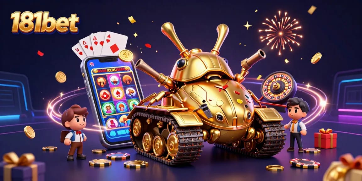 Experience the excitement of 181bet with a vibrant casino scene bursting with action and winnings.