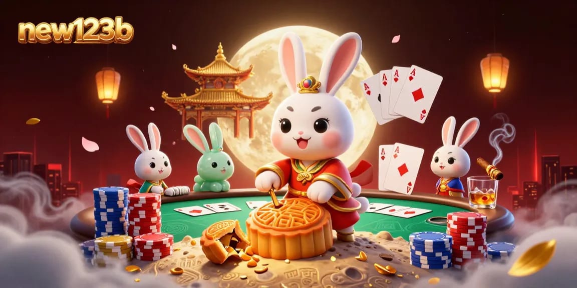 Win big with new123b as the moon rabbit reveals poker chips from mooncakes
