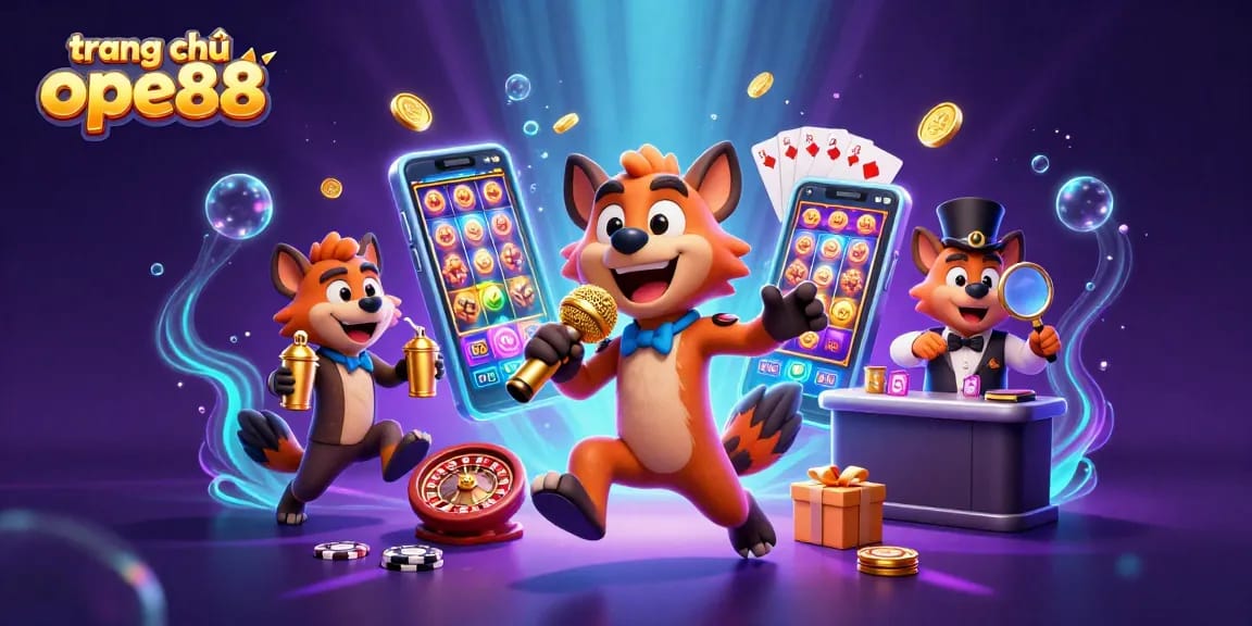 Experience the vibrant energy of trang chủ ope88 with 3D hyenas at a comedy casino club.