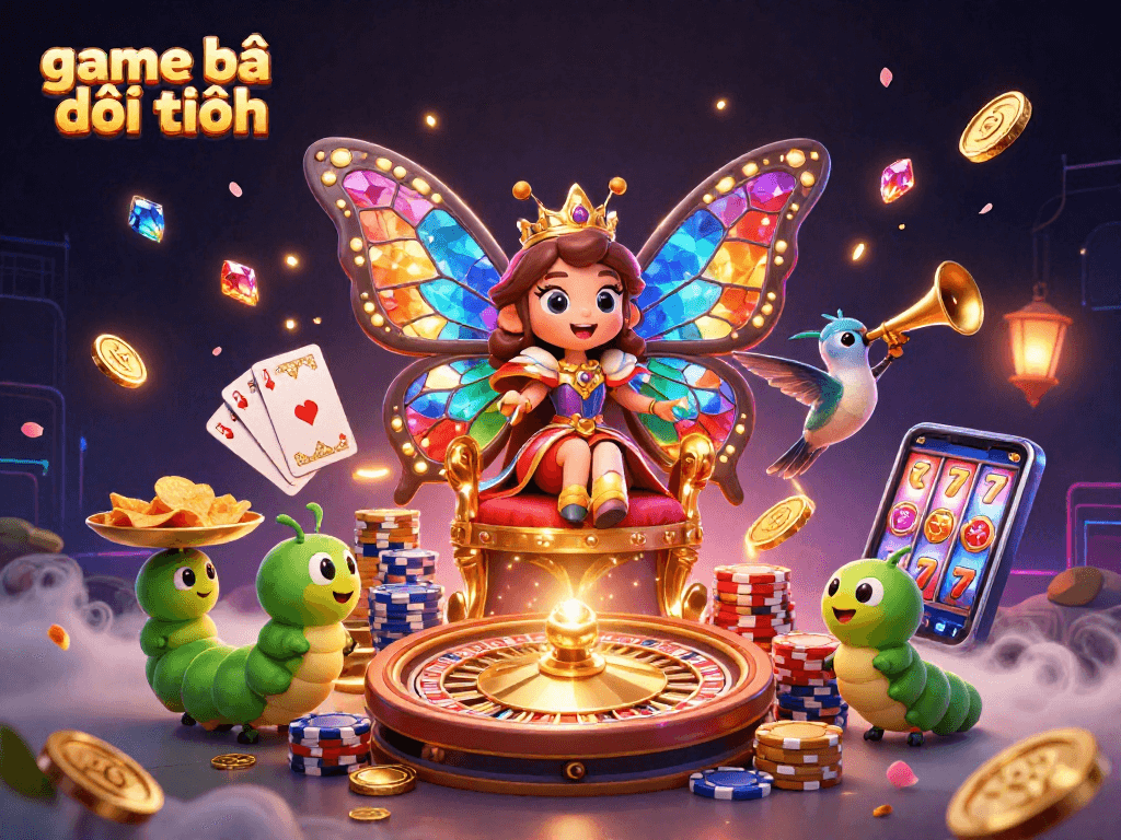 Engage with game bài đổi thưởng through vibrant casino-themed digital art featuring colorful elements.