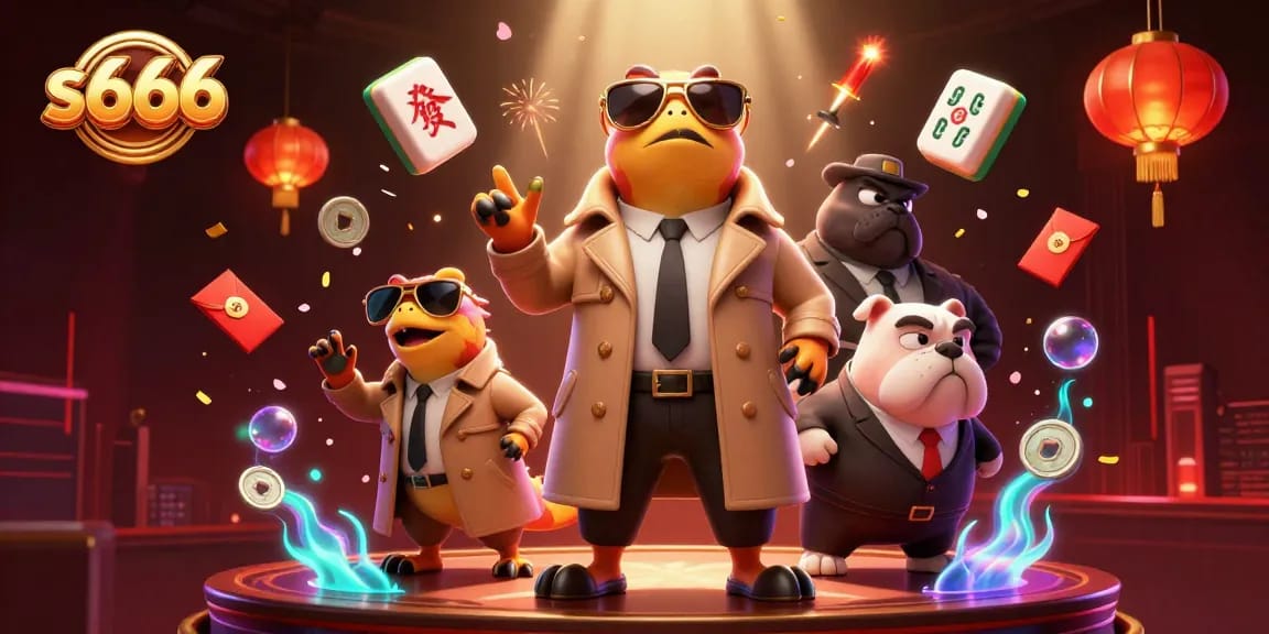 Enter the exclusive s666 VIP lounge with raptors disguised as a tall person amidst vibrant casino elements.