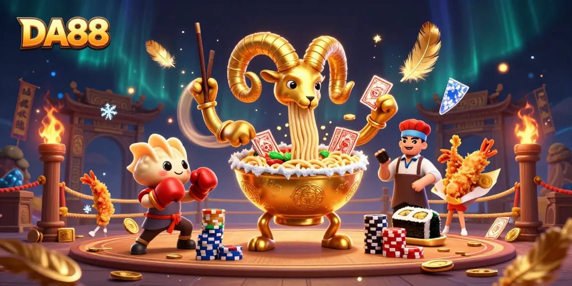 Experience thrilling games at DA88 with a vibrant scene of unique casino characters and engaging elements.