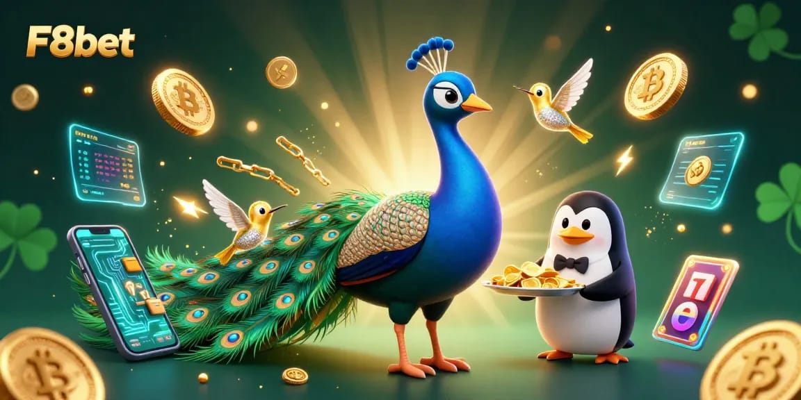 Join the excitement of F8bet with vibrant casino characters and dazzling game elements.