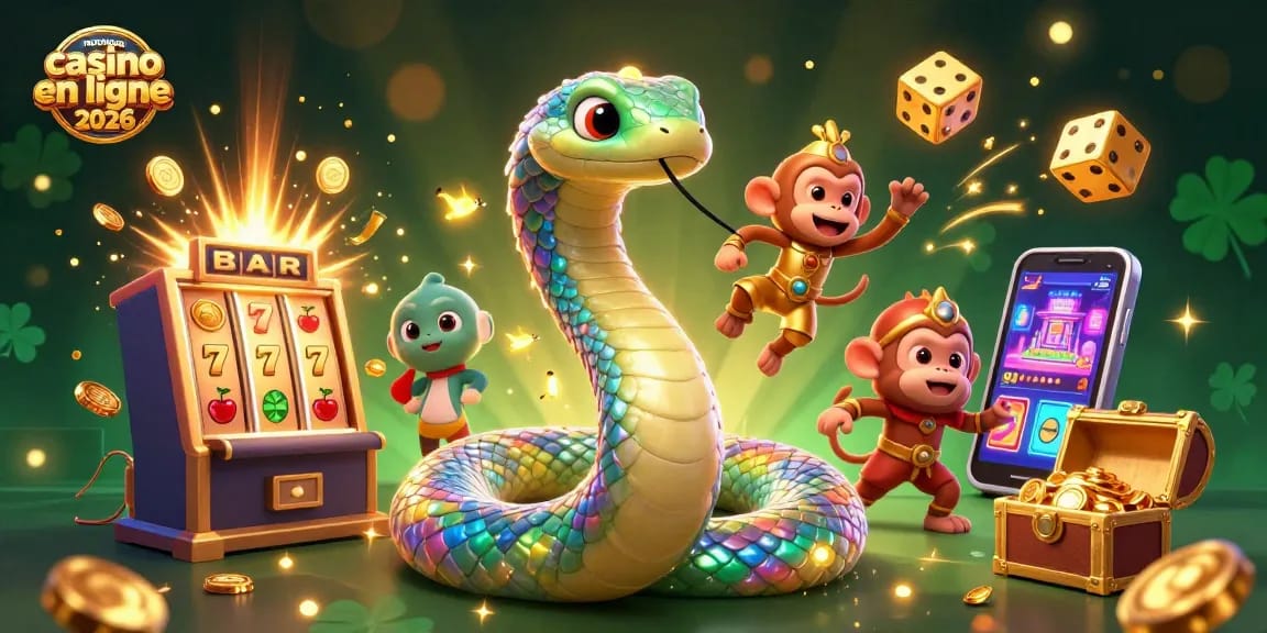 Nouveau casino en ligne 2026 : découvrez une scène festive de gains et de jeux d'argent.