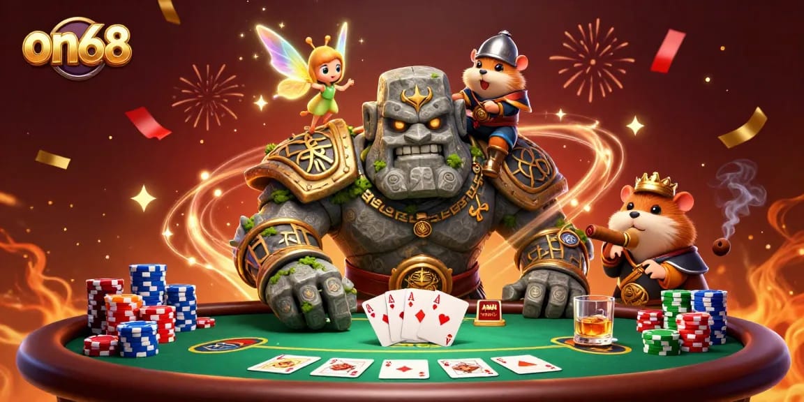 Experience the thrill of on68 as characters bring poker excitement to life in a magical casino scene.