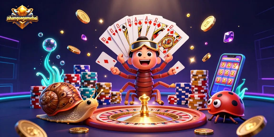 Experience thrilling gameplay with nhanquagamebai's dynamic Callbreak card game, featuring vibrant cartoon characters.