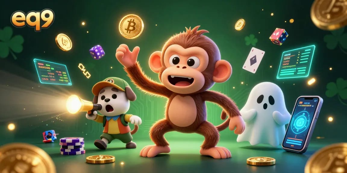 Engage with the enchanting EQ9 casino adventure featuring a poltergeist monkey and ghost-hunter puppy!