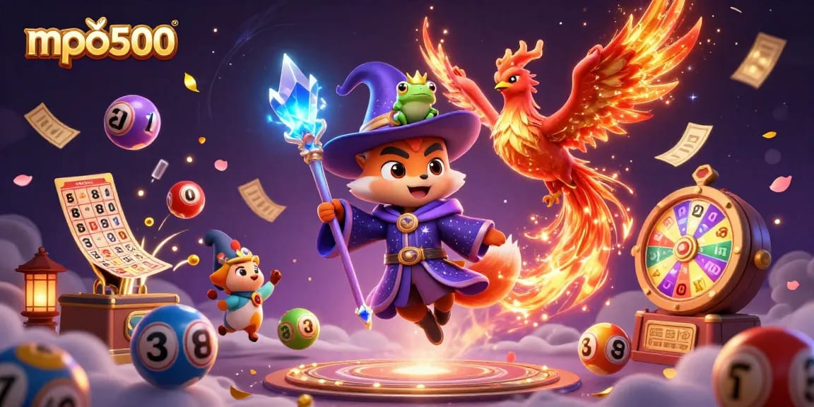 MPO500 offers thrilling gaming experiences with colorful elements depicting an engaging online casino atmosphere.