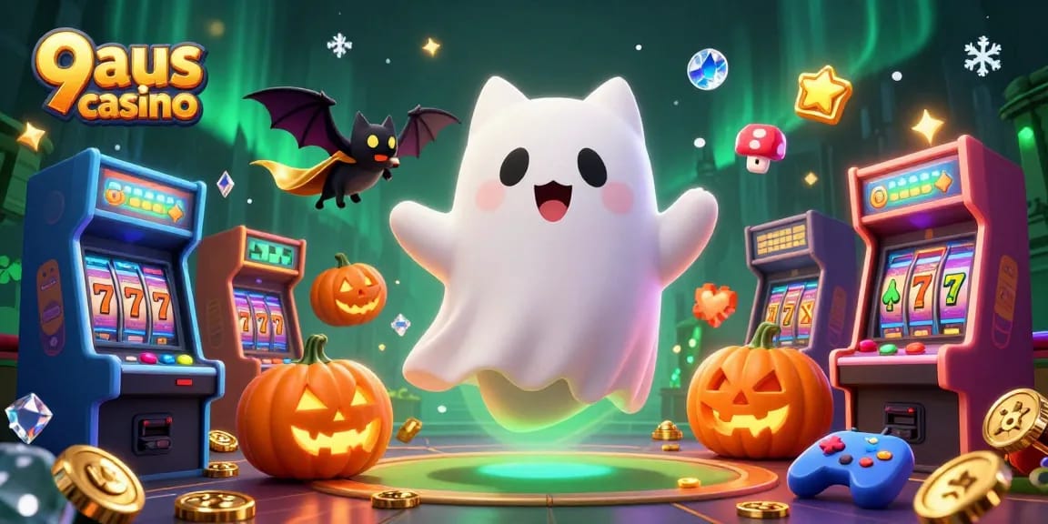 Engage in thrilling fun at the vibrant 9aus casino with ghostly characters and dynamic gaming elements.