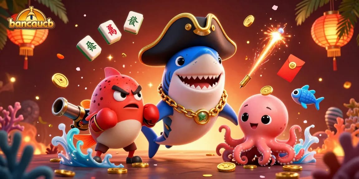 Engage with bancaucb's exciting underwater fish shooting experience featuring vibrant characters and casino elements.