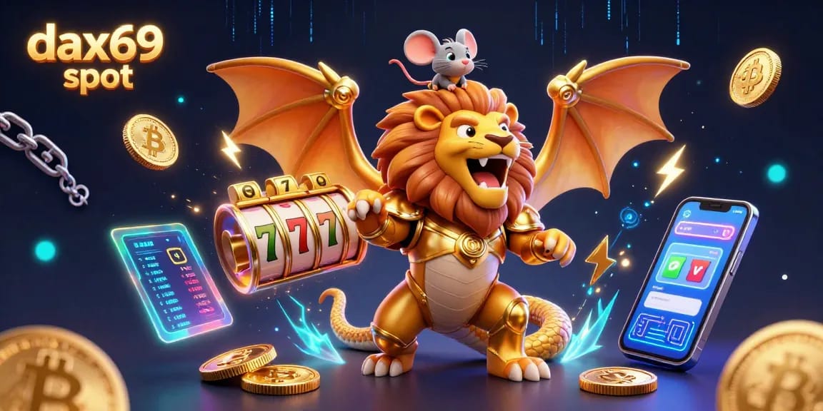 Mainkan dax69 slot dengan chimera berarmor emas dan elemen kripto yang mendebarkan.