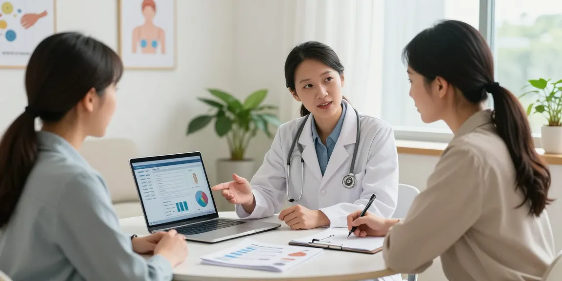 Read the full guide on healthcare consultations with a patient discussing treatment options in a bright clinic.