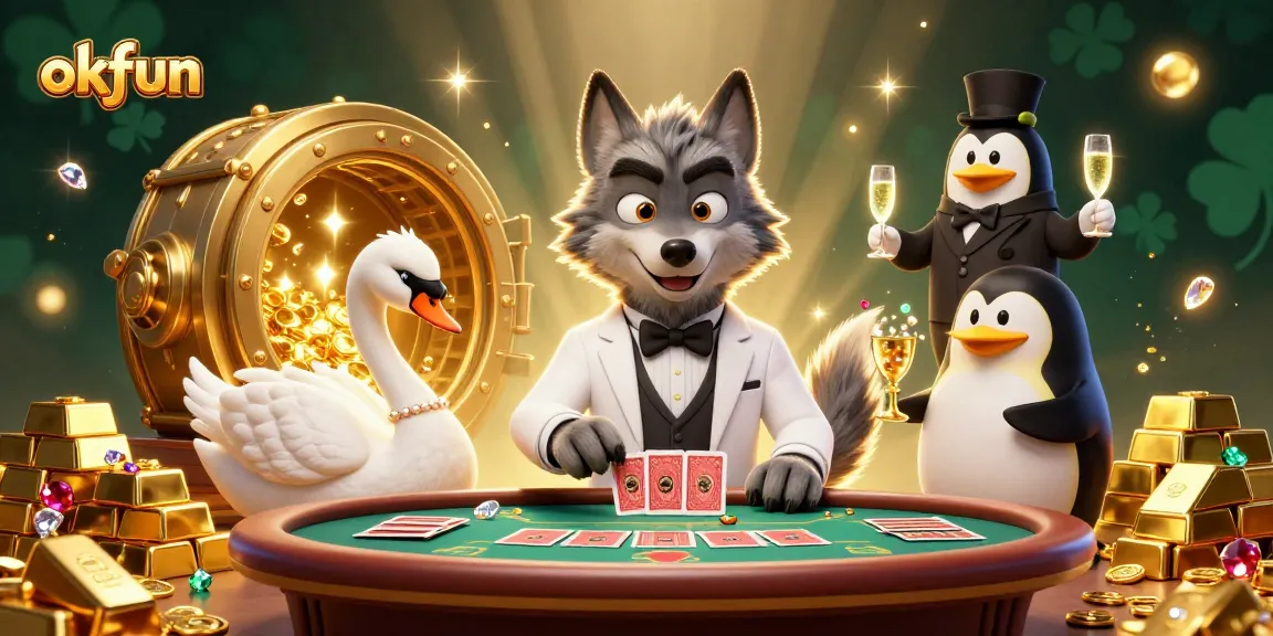 Experience the thrill of okfun casino as you win big at the baccarat table with exciting characters.