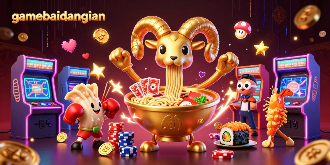 Engage in thrilling gameplay at gamebaidangian with a vibrant casino illustration featuring fun characters and gaming elements.