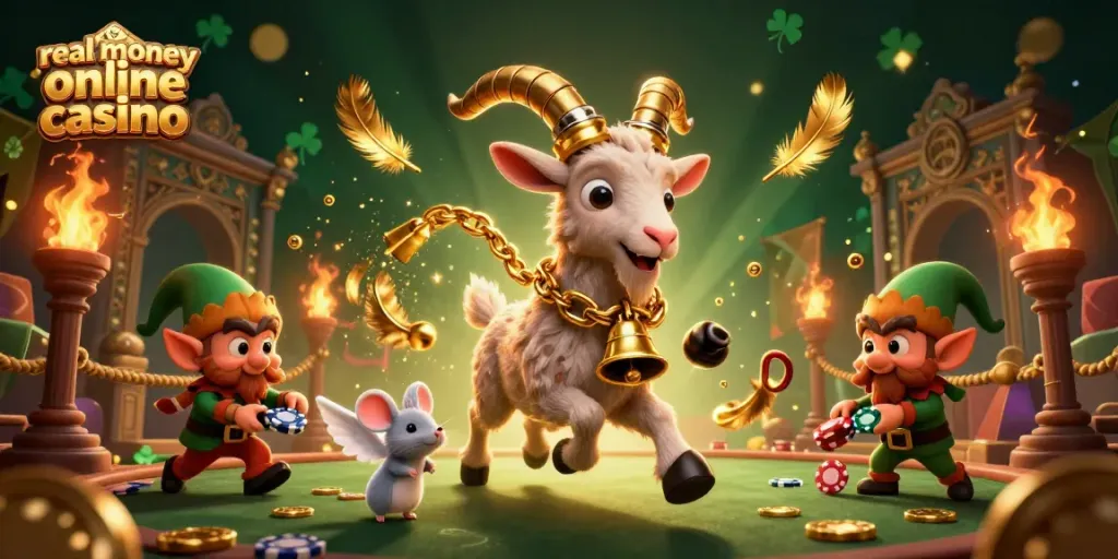 Experience the excitement of a real money online casino with vibrant characters and dynamic gaming elements.