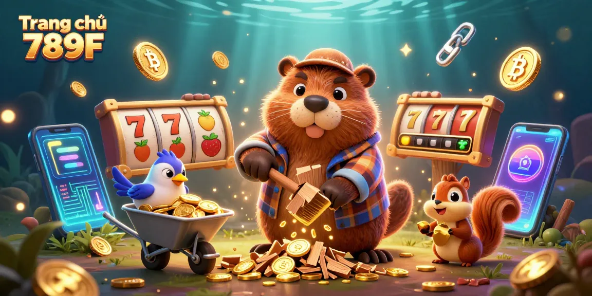 Engage in winning spins at Trang chủ 789F with golden coins, slot reels, and enchanting characters.