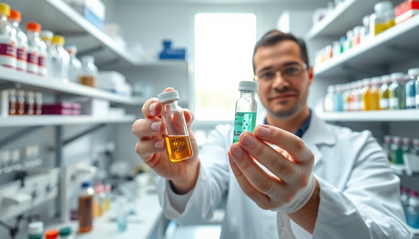 Research peptides showcased by volterasciences.com in a scientific laboratory setting.
