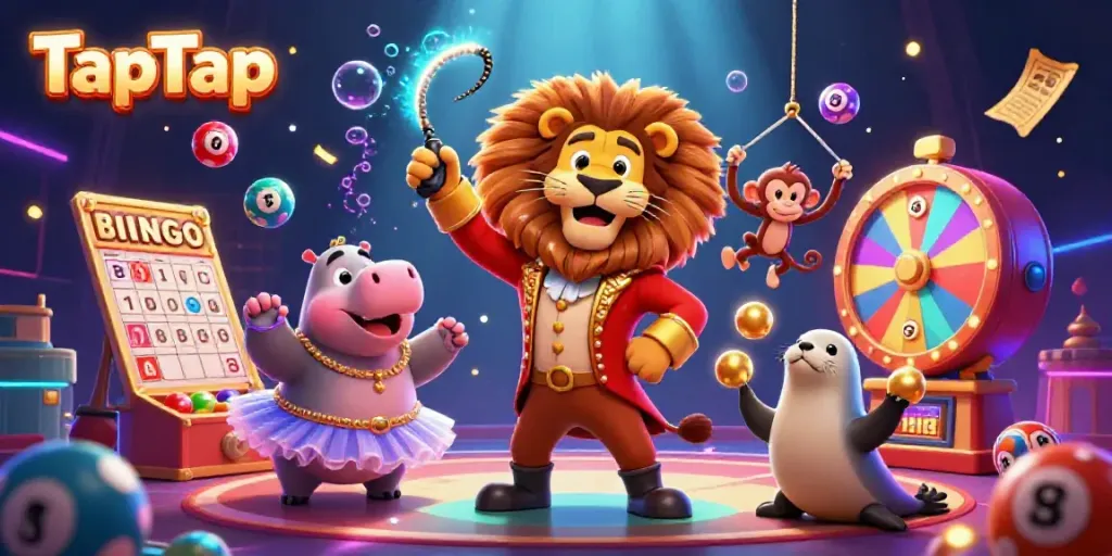 Engage with TapTap's exciting world of gambling through this vibrant 3D casino illustration.