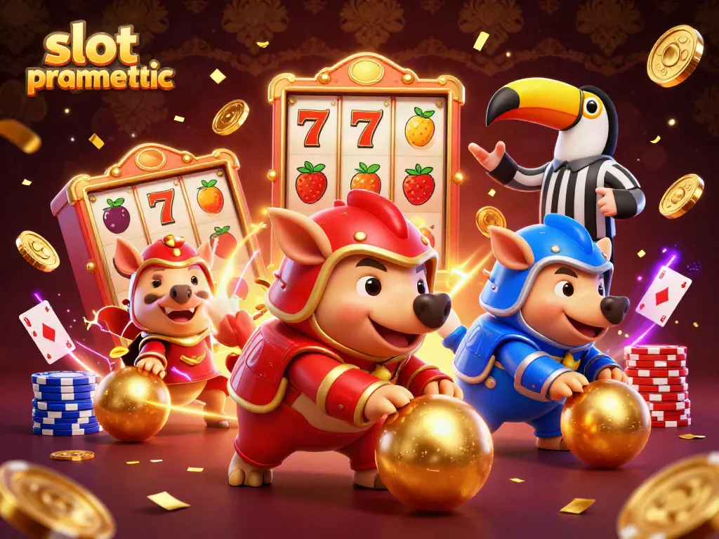 Permainan slot pragmatic dengan pangolin bersaing, koin emas, dan efek animasi menarik.