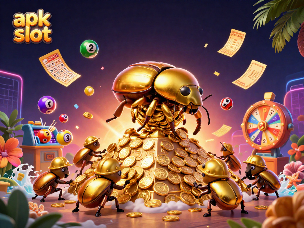 Mengakses apk slot yang mengasyikkan dengan penawaran menarik dan simbol kasino berwarna-warni.