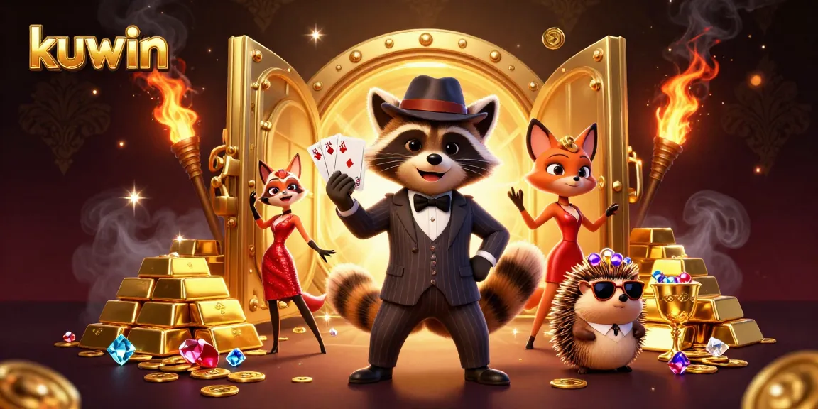 Kuwin players enjoy a vibrant casino scene featuring character interactions and treasures.