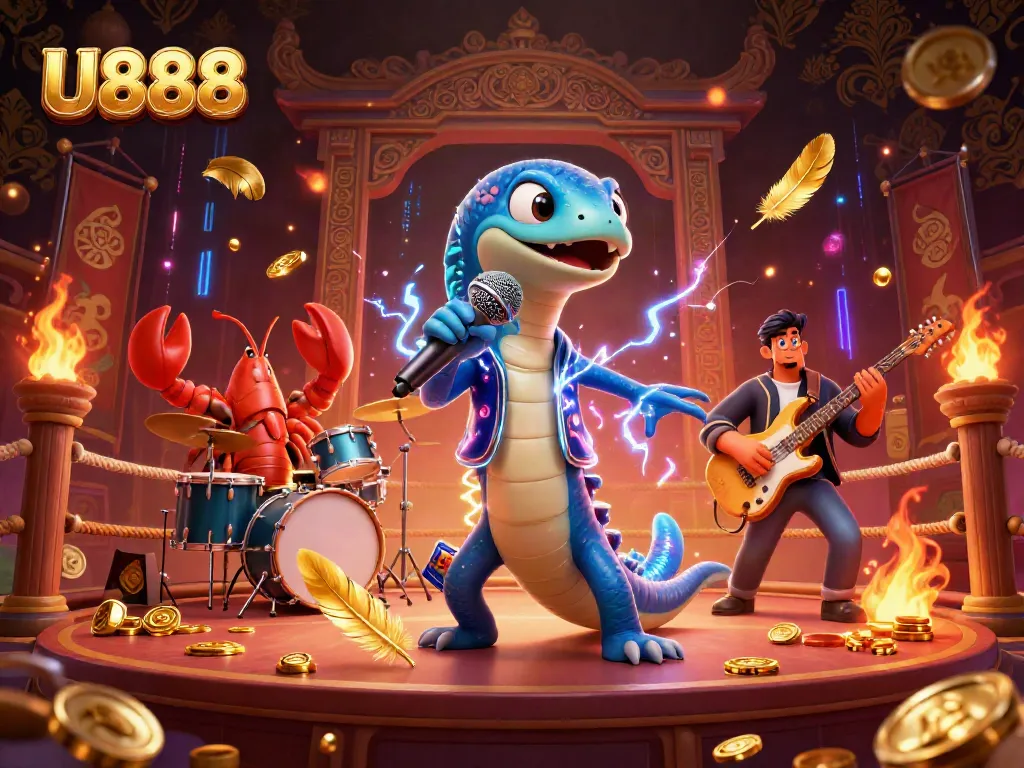 U888 showcases an underwater casino with electric eel DJ and vibrant atmosphere.