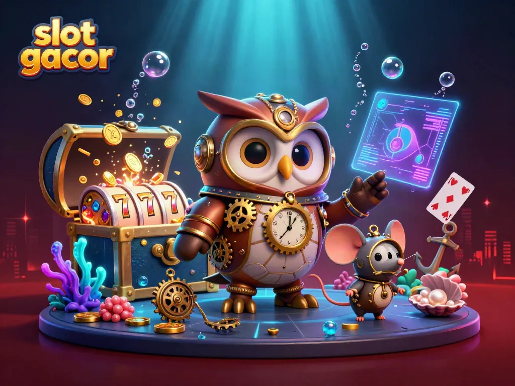 Experience thrilling gameplay with slot gacor symbols featuring an owl character amid magical casino elements.