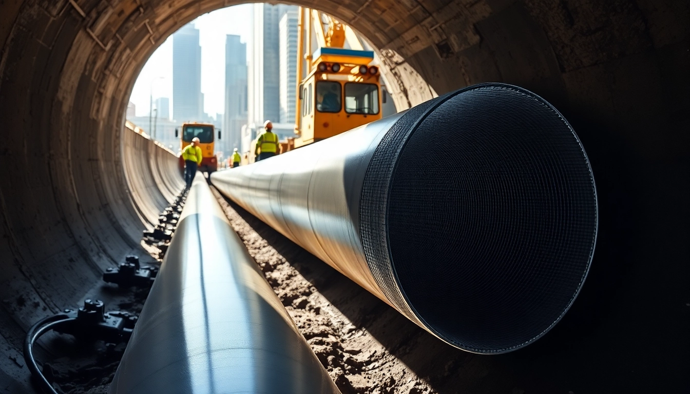 Installing a Pipeline Rehabilitation CIPP Liner in a construction setting with workers and equipment.