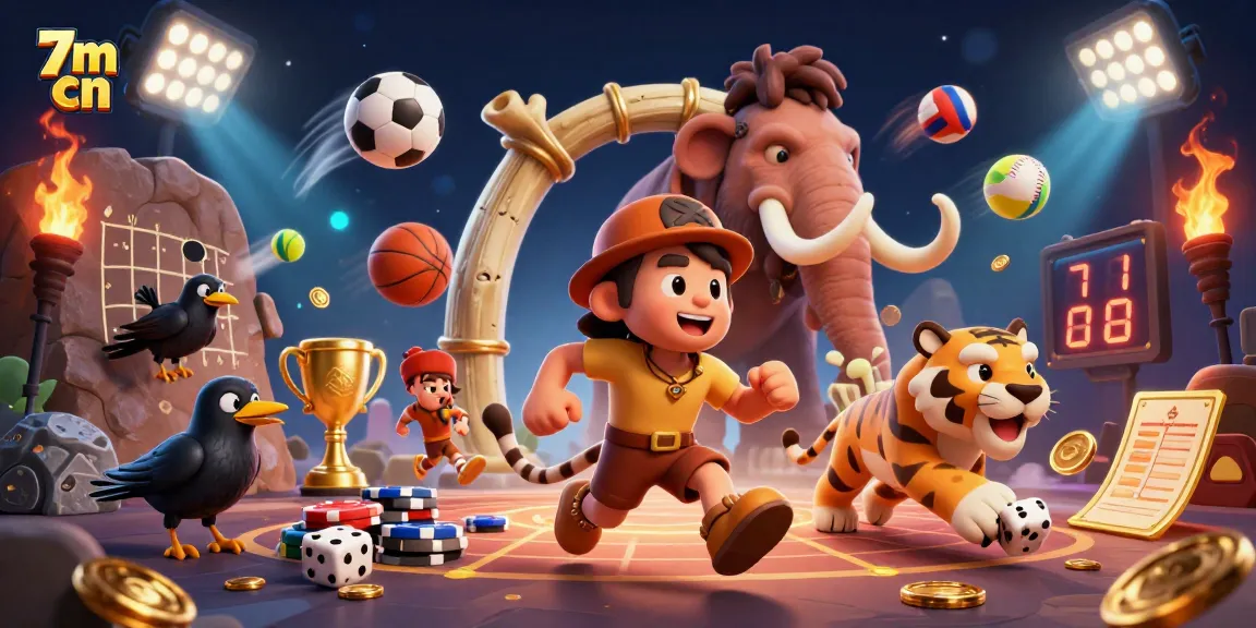 Experience thrilling moments with 7m cn as sports betting characters engage in a dynamic casino scene.