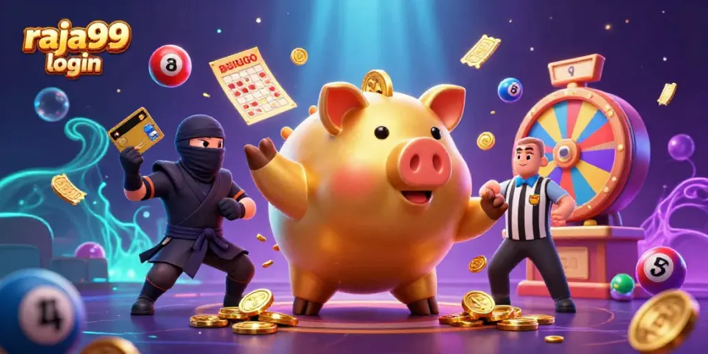 Engage with exciting raja99 login experiences in this dynamic 3D casino scene.