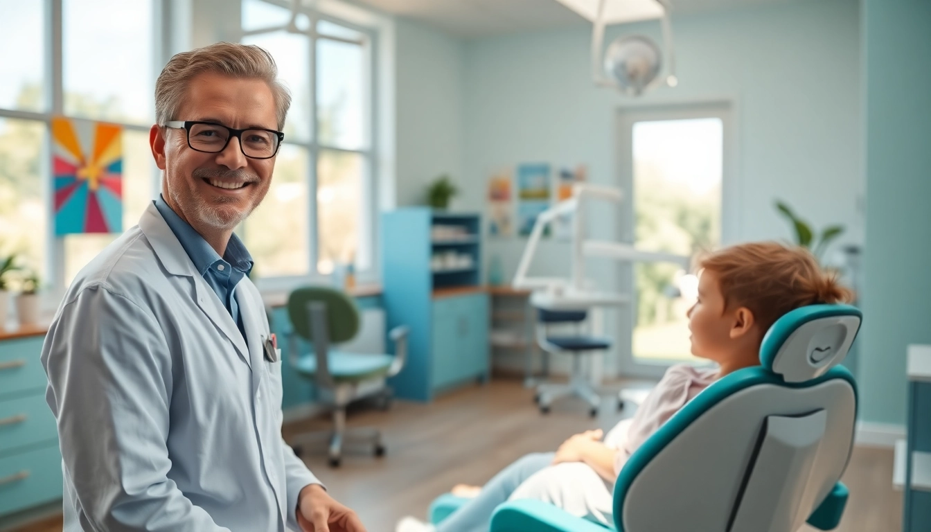 Parents and children enjoying a friendly Family Dentistry experience in a clinic.