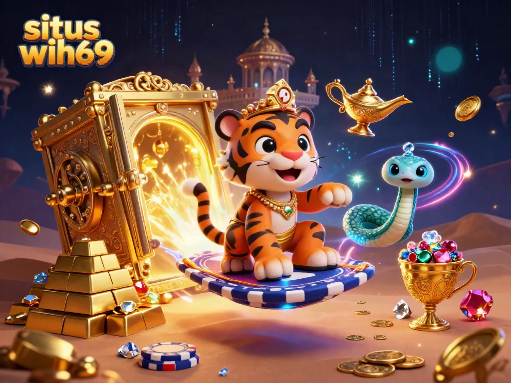 Situs wih69 menawarkan gambar kualitas tinggi dengan simbol slot di latar belakang yang kaya.