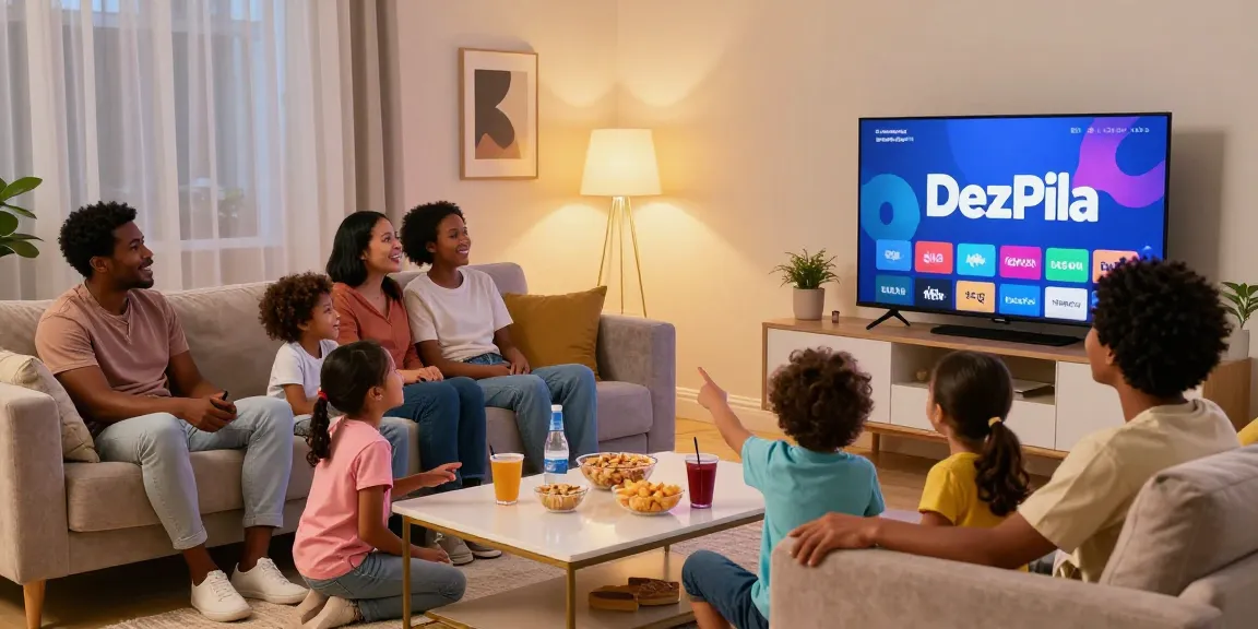 DezPila family watching TV together, enjoying unlimited streaming.