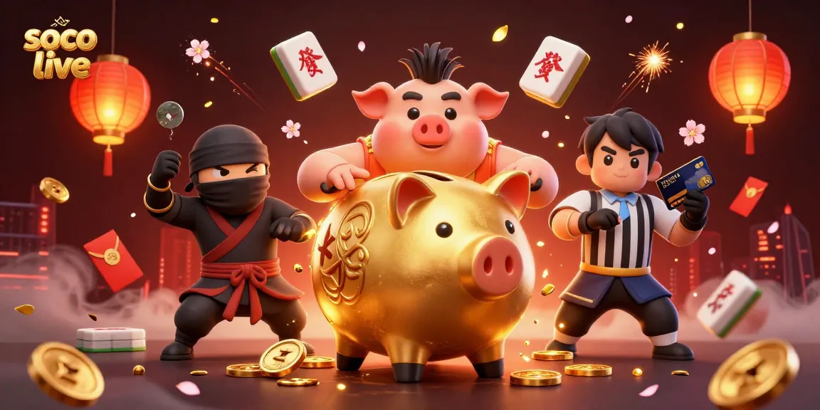 Experience the vibrant world of soco live as golden coins rain down in this dynamic 3D casino scene.