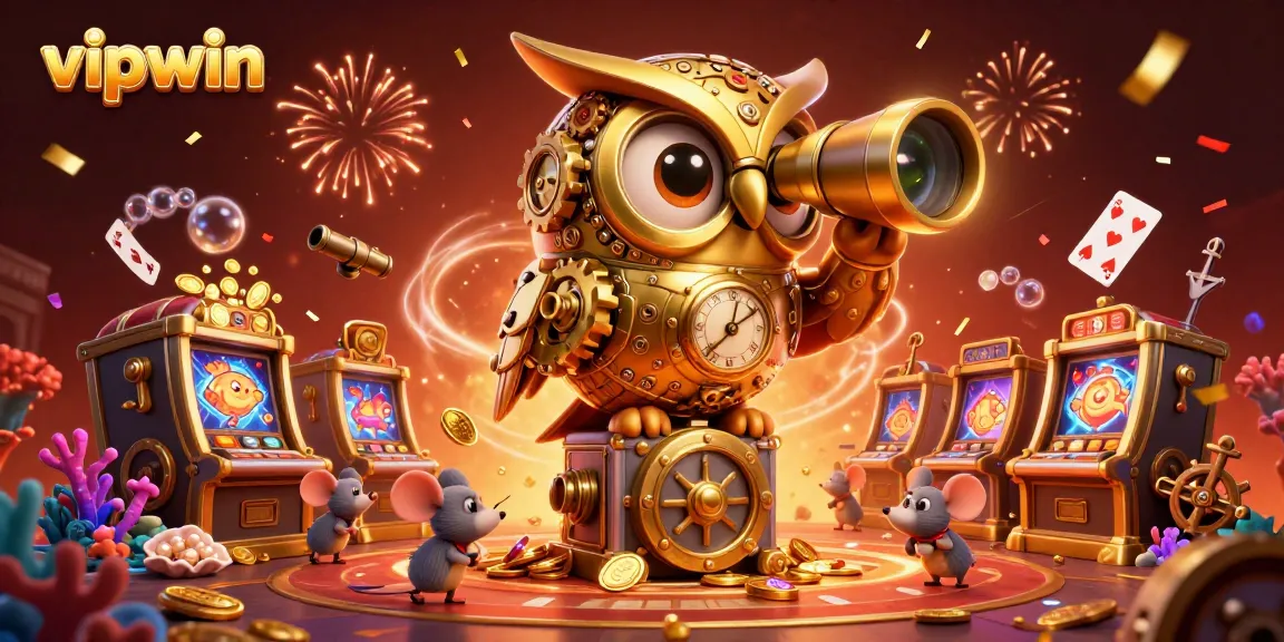 Join the excitement at vipwin with vibrant casino characters and rich gold-themed visuals.