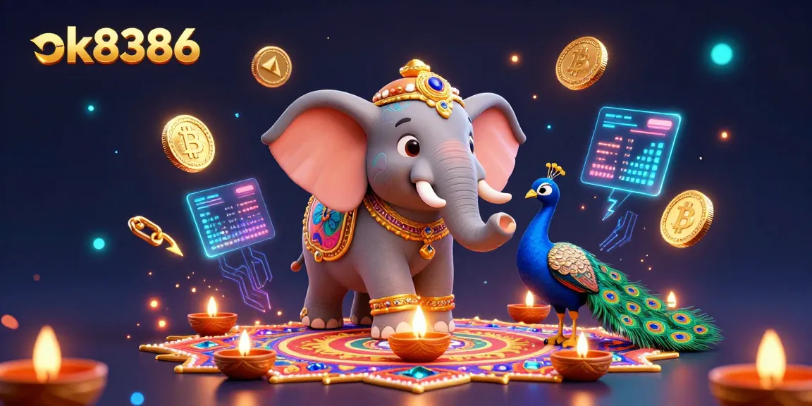Experience thrilling gaming at ok8386 with vibrant 3D illustrated characters and dynamic casino elements.