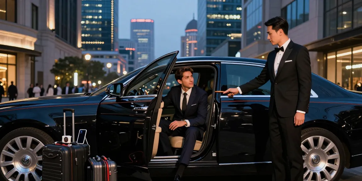 Tampilan LUXURY 777 layanan sewa mobil mewah dengan latar kota yang glamor.